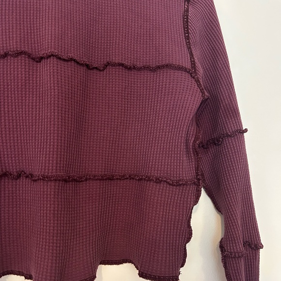 Urban Outfitters Purple Waffle Knit Cropped Long Sleeve - Picture 3 of 4